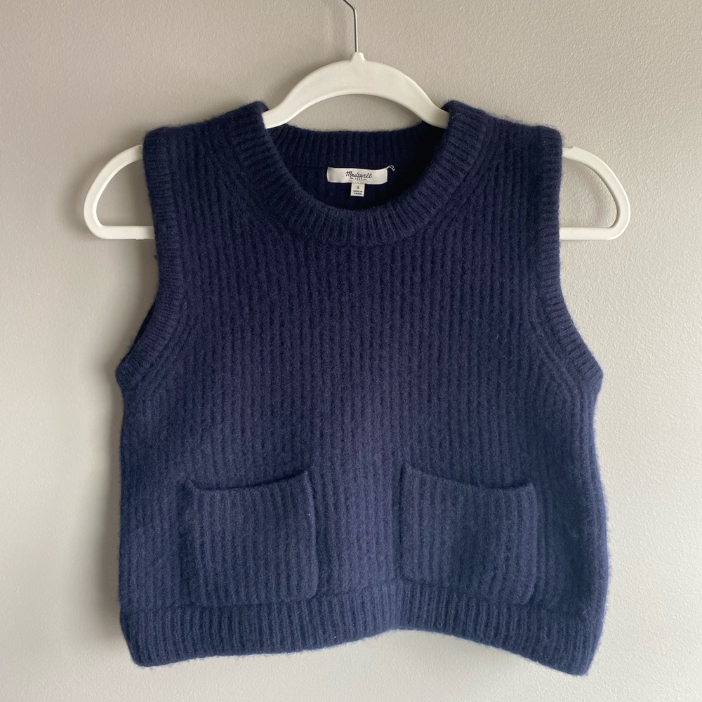 Madewell Navy Wool Knit Sweater Vest